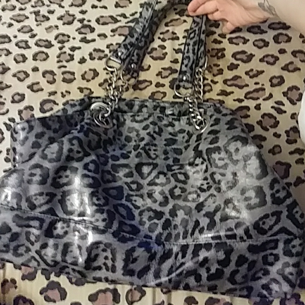 ❄Lrg Grey Leopard Tote Bag